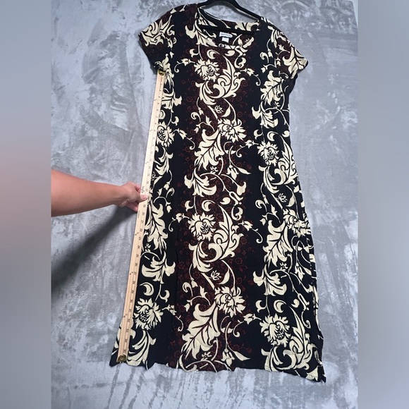 Vintage Gauze Maxi Shift Dress Women’s XL Floral Bishop St Cap Sleeve - Picture 7 of 7